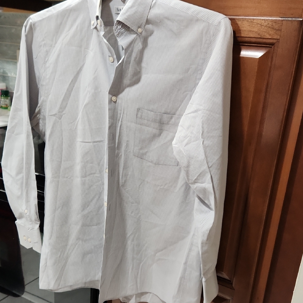 Van Heusen Classic Gray Patterned Dress Shirt